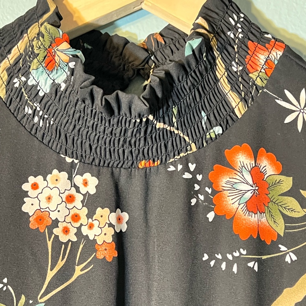 Floral Black Women's Top